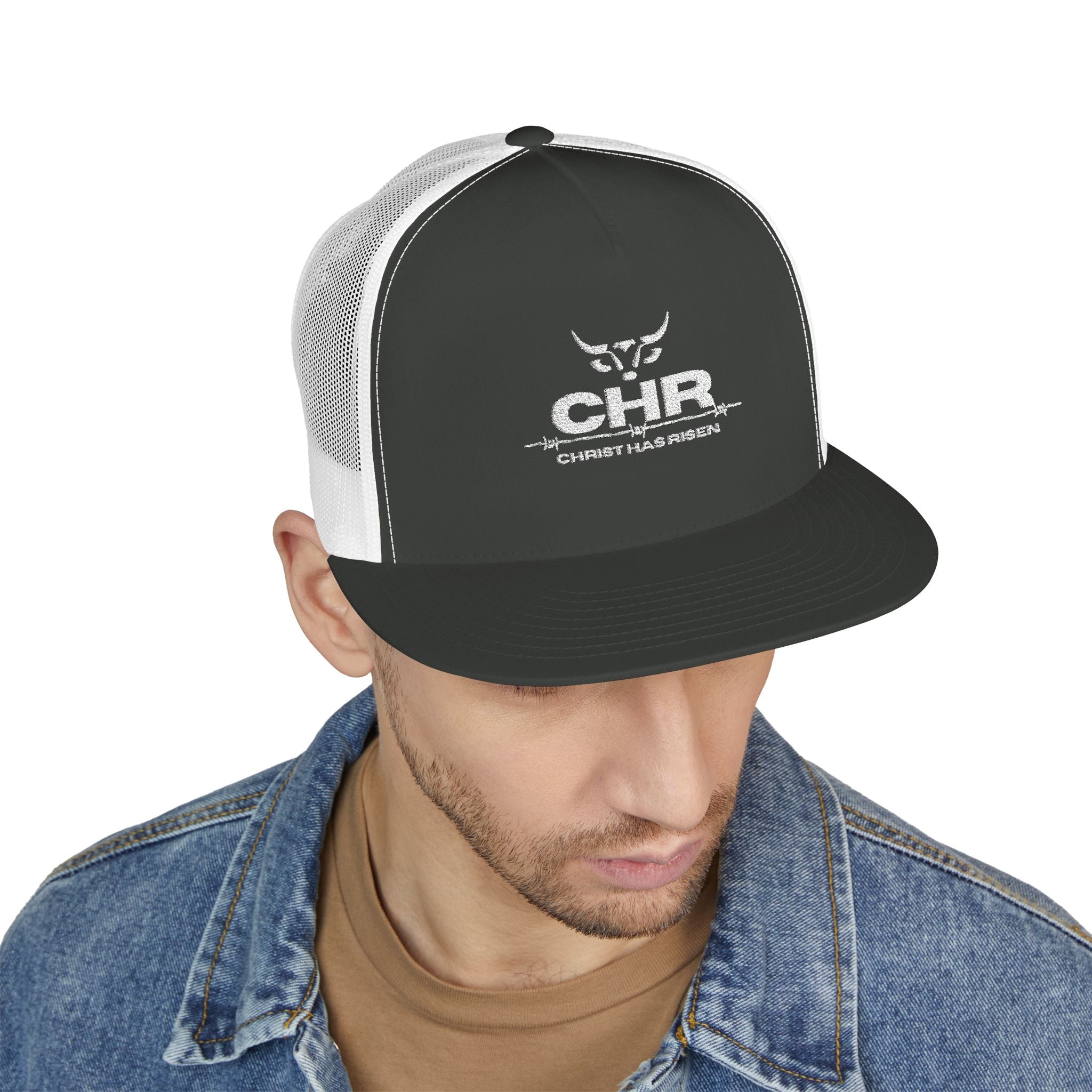 CHR Distressed Logo Trucker Cap — Embroidered Mesh Hat