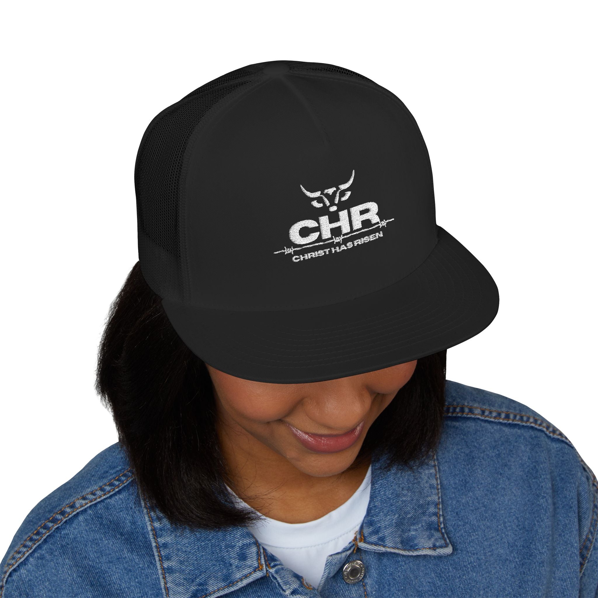 CHR Distressed Logo Trucker Cap — Embroidered Mesh Hat